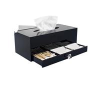 Scatola for fazzoletti in acrilico, for hotel e pensioni, soggiorno, semplice scatola rettangolare con logo stampabile.(Black)