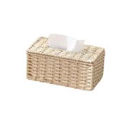 Scatola For Fazzoletti Intrecciati, Imitazione Rattan, Scatola For Fazzoletti Intrecciati, Porta Fazzoletti Di Lusso, Porta Carta Velina, Decorazione Da Tavolo For La Casa E Il Soggiorno(Beige)