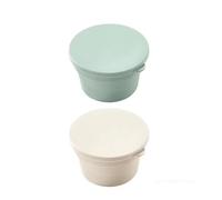 Scatola for impasto pieghevole in silicone antiaderente con coperchio, for fermentazione di pane tostato for pizza, strumento di cottura in cucina(1green and1white)