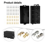 Scatola fusibili lama 12 vie facile accesso con terminali vanga e supporto relè