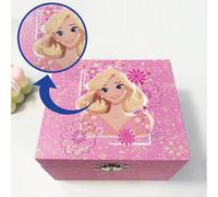 Scatola gioielli a forma di scatola musicale con motivo principessa, regalo di gioielli per ragazze, scatola per l'immagazzinaggio di ornamenti per famiglia e amici, regalo di compleanno Blu-verde,Ros
