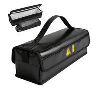 Scatola ignifuga per batterie, 2 pezzi, borsa a batteria, ignifuga, impermeabile, a prova di esplosione, borsa per batteria Ebike, ignifuga, per stoccaggio e trasporto, grande (41 × 13 × 14 cm, nero)