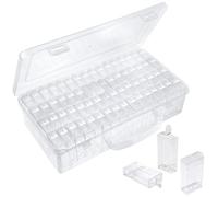 Scatola Immagazzinamento Pittura Diamante 64 Griglie, Diamond Painting Kit Aufbewahrungsbox con Etichetta Adesiva per Fai Da Te Crafting Gioielli Anelli