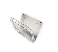 Scatola impermeabile da 300 x 265 x 130 mm con porta trasparente, ideale per proteggere e riporre attrezzature in ambienti umidi o polverosi.