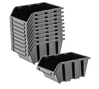 KADAX Scatola impilabile da officina, in plastica PP, Nero, 50 pezzi, 115 x 8...