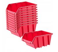 KADAX Contenitori Impilabili Per Pannello Porta Attrezzi da Parete, Cassette di Plastica per Minuteria, Scatole per Officina e Garage (10: Rosso, 155 x 100 mm)
