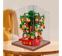 Scatola in acrilico compatibile con modello Le-go 40648 albero dei soldi, scatola antipolvere, scatola trasparente, scatola espositore (solo vetrina) (base in legno 3 mm)