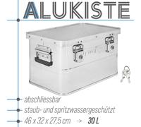 Scatola in alluminio con coperchio Argento 30L Scatola metallo trasporto Trucky