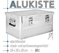 Scatola in alluminio con coperchio Argento 50L Scatola metallo trasporto Trucky