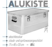 Scatola in alluminio con coperchio Argento 85L Scatola metallo trasporto Trucky