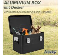 Scatola in alluminio con coperchio Nero 30L Scatola metallo trasporto Trucky