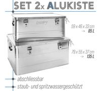 Scatola in alluminio coperchio Argento 85/135 L Scatola metallo trasporto Truck