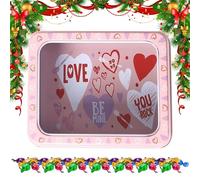 Scatola In Banda Stagnata - Regalo Di San Da 5,31 Pollici | Coperchio Trasparente In Lamiera Stagnata - Scatola Portaoggetti Multiuso | Ideale Per Biscotti, Biscotti, Gioielli E Bom