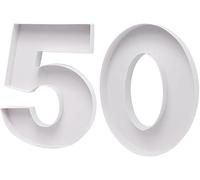 Scatola in cartapesta a forma di numero da 38,1 cm, per riempire caramelle, salumi, cupcake, compleanni, anniversari, decorazioni (numero 50)