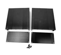 Scatola in lega di alluminio Spazzolato Ossido nero Tipo diviso Borsa di raffreddamento elettronica fai da te Custodia protettiva di dissipazione del calore per amplificatore GPS PCB 6063 T5 alluminio