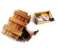 Scatola in legno 3D Puzzle Segreto Disimballare una scatola regalo nascosta con nascondiglio o scomparti per un amante del puzzle di caccia al tesoro (scomparto lungo)