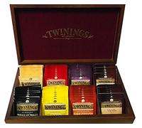 SCATOLA IN LEGNO 8 SCOMPARTI + PZ 160 BUSTINE TE' TWININGS ENGLISH BREAKFAST, EARL GREY, AGRUMANCE TEA, THE FOUR RED FRUITS, LEMON SCENTED, INTENSE PREMIUM, GREEN TEA