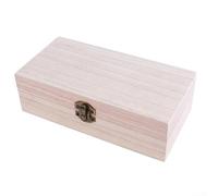 Scatola in legno a conchiglia di forma rettangolare per conservare gioielli, foglie di tè, chicchi di caffè o oggetti essenziali quotidiani, con fibbia in metallo e raffinata finitura in legno (colore