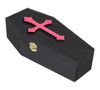Scatola in Legno a Forma Di Croce E Bara Per Halloween, Con Coperchio Ribaltabile, Ideale Per Commemorare Animali Domestici, Funerali E Conservare Caramelle E Altri Oggetti Durante Le Festività.