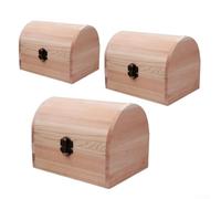 Scatola in legno con coperchio ad arco per conservare ricordi e oggetti personalizzati (L)