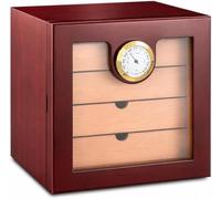 Scatola in legno con igrometro e umidificatore a 4 cassetti, per conservare sigari e conservare il sapore della freschezza