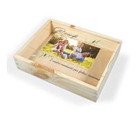 Scatola in legno e plexiglass personalizzata 22 x 17 scatola portaoggetti con foto scatola dei ricordi in legno e plexiglass (22x17 cm immagine)
