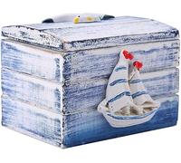 Scatola In Legno In Stile Mediterraneo Scatola Portaoggetti In Legno Ornamenti Mediterranei Scatola Stile Mediterraneo Barca A Vela In Legno Per Matrimoni Bomboniere Dolcetti Kit Da Cucito (Vela)