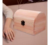 Scatola in Legno Non Finito Scrigno Del Tesoro Custodia per Giocattoli Scatola