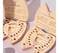 Scatola in legno per denti da latte, contenitore unisex per il cordone ombelicale neonatale, può contenere fino a 20 denti da latte e registrare le informazioni del bambino ragazzo,ragazzaLettereLegno