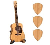 Scatola in legno per plettro con supporto, 3 pezzi unici per chitarra, mini scatola portaoggetti per chitarristi, custodia per plettri in legno inciso, scatola per chitarra acustica, per amanti del
