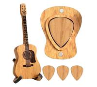 Scatola in legno per plettro per chitarra, in legno, personalizzata, con 3 plettri, scatola per plettro per chitarra, regalo artistico per gli amanti della chitarra e 'ukulele,
