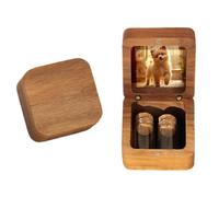 Scatola in legno personalizzata per ceneri umane, piccola urna in vetro per ceneri umane, mini urna per ceneri e cremazioni, regalo di simpatia per la perdita di animali domestici, per gli amanti