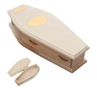 Scatola in miniatura | Decorazione della casa delle bambole Mobili | Mini scatola per tomba in legno non lavorato Modello Decorativo Casa delle Bambole Mobili per Vetrina Libreria Halloween Miniatura