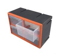 Scatola in plastica per cassetti e componenti hardware per montaggio a parete, organizer in polipropilene PP impilabile con scomparti appendibili, 360 x 240 x 180 mm, verde scuro, arancione, per Gara