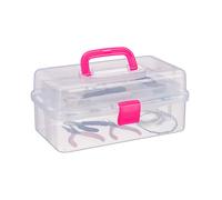 Scatola in plastica trasparente Valigetta multiuso Box salvaspazio 9 scomparti
