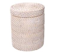 Scatola in rattan algarve bianco tondo cm Ø20xh24