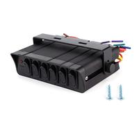 Scatola Interruttore a Bilanciere, Universale 12-24V 6-gang Scatola Interruttore a Bilanciere Controller 3P Luce Rossa per Auto Barche Marine Yacht