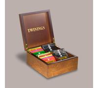 Scatola Legno 4 Scomparti + 54 Filtri Tisane Assortite Twinings