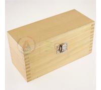 Scatola legno 8 scompartimenti removibili chiusura metallo scatto 200x85x95 mm