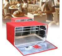 Scatola Lievitazione Pane Pieghevole, Proofer per Lievito Madre Yogurt Vino di Riso, con Doppia Finestra, Supporto Rimovibile e Dimensioni Multiple - Ambiente Isolato Stabile,Red 40 * 32 * 32