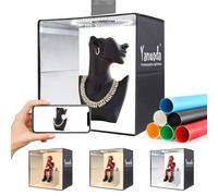 Scatola Luce Professionale 40x40cm - 180 LED Dimmerabili (Bianco/Caldo/Freddo), Portatile, 6 Sfondi PVC, USB-C - Per E-Commerce, Gioielli, Artigianato