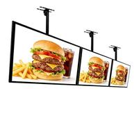 Scatola luminosa a LED, bacheca per menu con cornice a scatto ultrasottile, tabellone pubblicitario da parete per negozi di ristoranti, asta telescopica, 1,40 x 60 cm