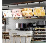 Scatola luminosa a LED ultra sottile con display P, lavagna per menu retroilluminata per takeay, film e negozi, in alluminio nero, montaggio a parete/soffitto, 60 x 70 cm, set da 4