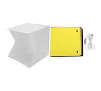 Scatola luminosa fotografica pieghevole portatile da 20 cm, tenda di illuminazione professionale Softbox con 6 fondali colorati, 40 chip LED e luminosità regolabile per la