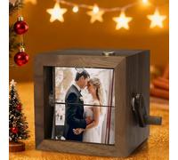 Scatola luminosa meccanica su ordinazione di notte di Flipbook, album su misura della storia della manovella della foto incisa abitudine, contenitore di regalo della foto per la coppia romantica