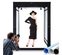 Scatola luminosa modulare per fotografia con 2 pannelli LED dimmerabili, kit portatile da 200 cm con 6 fondali per fotografia cosmetica di gioielli di prodotti