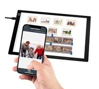 Scatola luminosa per diapositive e negative, tavolo luminoso per la scansione di negativi e diapositive, pad luminoso 4A, retroilluminazione a 3 livelli, scanner per film ultra sottile, alimentato