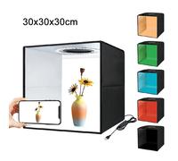 Scatola luminosa per studio fotografico 30CM/40CM, lightbox a LED dimmerabile per foto, kit di scatole per tende da tiro in studio fotografico Sfondo 6/12 colori