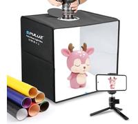 Scatola luminosa per studio fotografico, 40 cm, PULUZ portatile, pieghevole, con 3 temperature di colore, anello dimmerabile, luce LED, 12 colori