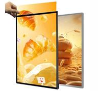 Scatola luminosa pubblicitaria a LED, cornice for display pubblicitario a parete, display for poster illuminato in vetro temperato ultrasottile, tabellone del menu di ristoranti, for ristoranti, bar(S